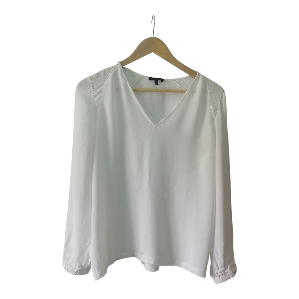 Massimo Dutti Cream 3/4 Sleeve Relaxed Blouse
